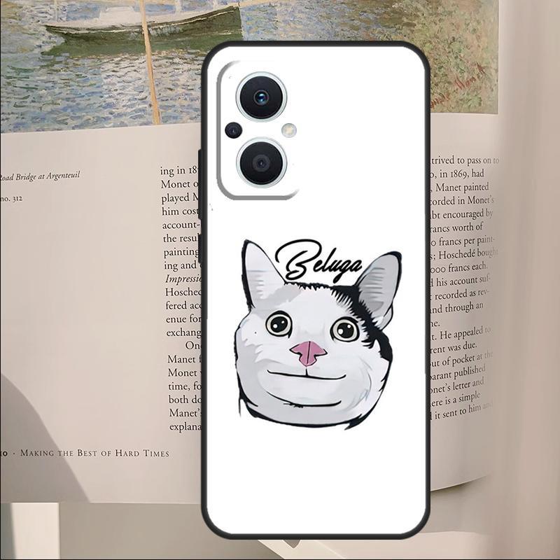Мемное лицо Белуги Кошки Улыбающееся Чехол для OPPO Reno 7 8 Lite 11F 12F 13F 14F 10 11 12 13 14 Pro Чехол OPPO Find X6 X8 X9 Pro
