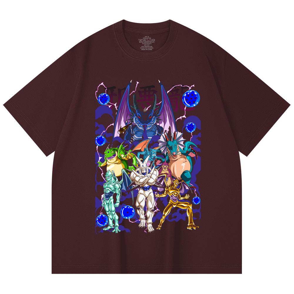 230 г/м² 100% хлопок Dragon Ball V38 Принт с драконами Унисекс Тяжелая хлопковая футболка