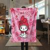 1 шт. Фланелевое одеяло Sanrio с милым принтом, Высококачественное, Для всех сезонов, Декор для дома, Тепло и комфорт, Идеально для рождественских подарков