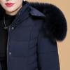 Большие размеры XL-6XL для женщин среднего возраста, длинные парки, зимние толстые теплые пальто с капюшоном, элегантные свободные женские куртки с воротником из искусственного меха