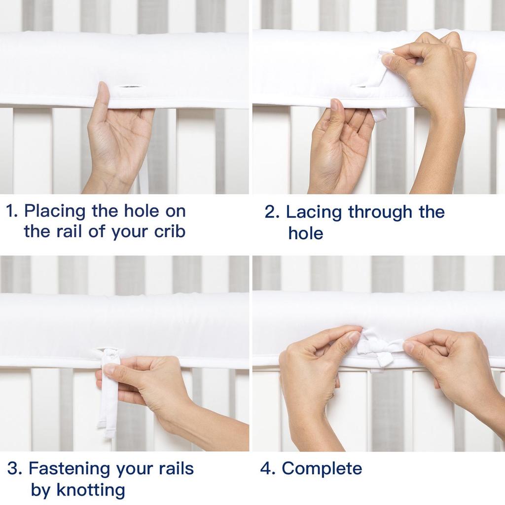 Минималистский белый бампер для детской кроватки - защитное ограждение для предотвращения столкновений в европейском и американском стиле