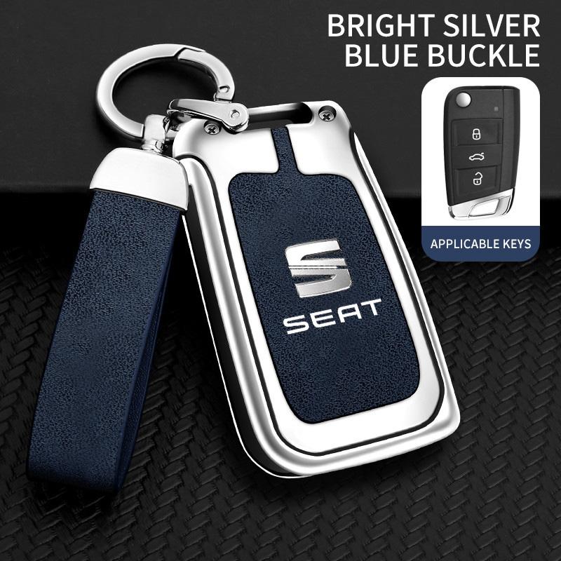 rldf3 Alloy Leather Car Remote Key Protection Cover Shell For Seat FR Ateca IBIZA Leon Alhambra Arosa Exeo Cordobe Mii Tarraco Toledo