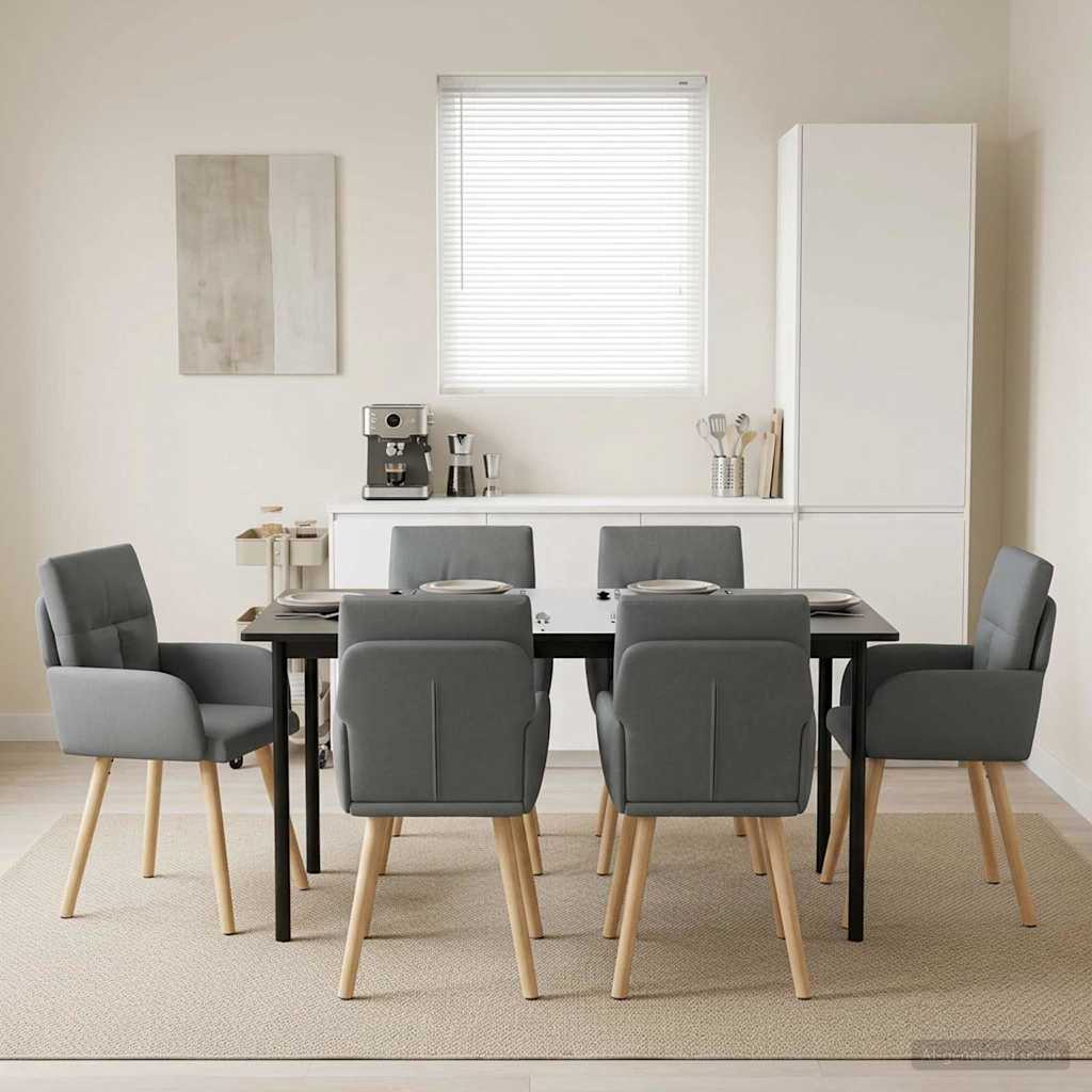 Dining Chairs 6 pcs Fabric Dark Gray 60 x 56 x 96 cm