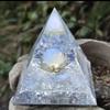 Crystal Stone Pyramid Figurine Drop Glue Evil Eye Pyramid Evil Eye Ornament  Home Office