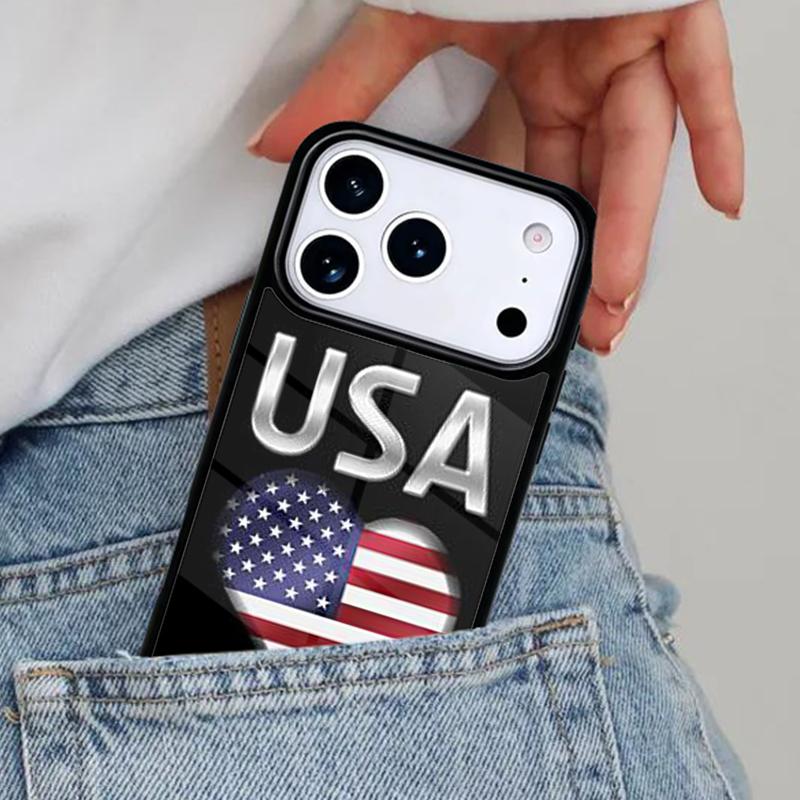 Чехол для телефона с флагом США для iPhone 16e 15 14 13 12 17 Pro Max Plus Air 17pro Чехол Coque