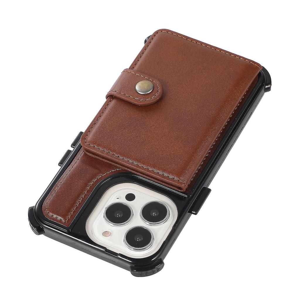 Wallet Card Phone Case For Iphone 13 Pro Max Brown