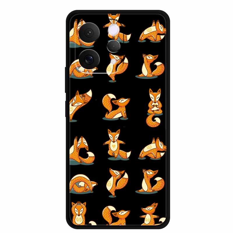 Coque For Vivo S50 V2528A Case 6.59" Black Silicone Case Cartoon Cat Shockproof Soft Back Cover For Vivo S50 5G 2025 Phone Case