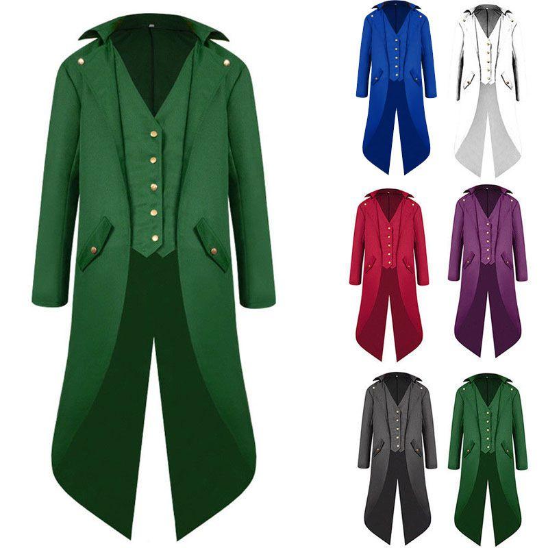 Роскошное пальто в викторианском стиле для мужчин с изысканным корсетным стилем и застежкой на пуговицы спереди