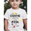 Европейские размеры Летняя Модная Футболка с Коротким Рукавом для Мальчиков с Принтом Фразы 'МОЯ БАБУШКА ЛЮБИТ МЕНЯ ДО ЛУНЫ И ОБРАТНО'