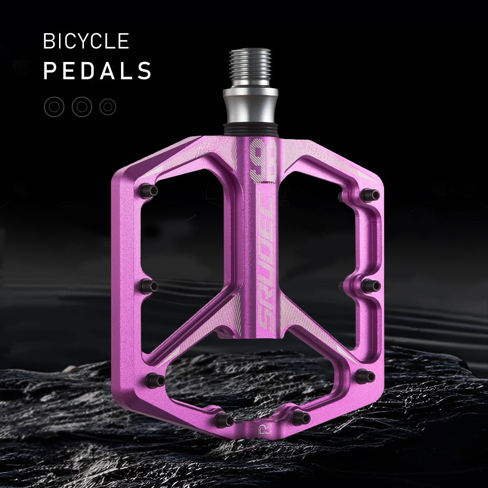 KRSEC S1080 Three Bearing Bicycle Pedals Ultralight BMX MTB Road Mountain Bike Pedals Non-slip Aluminum Alloy CNC Cycling Parts