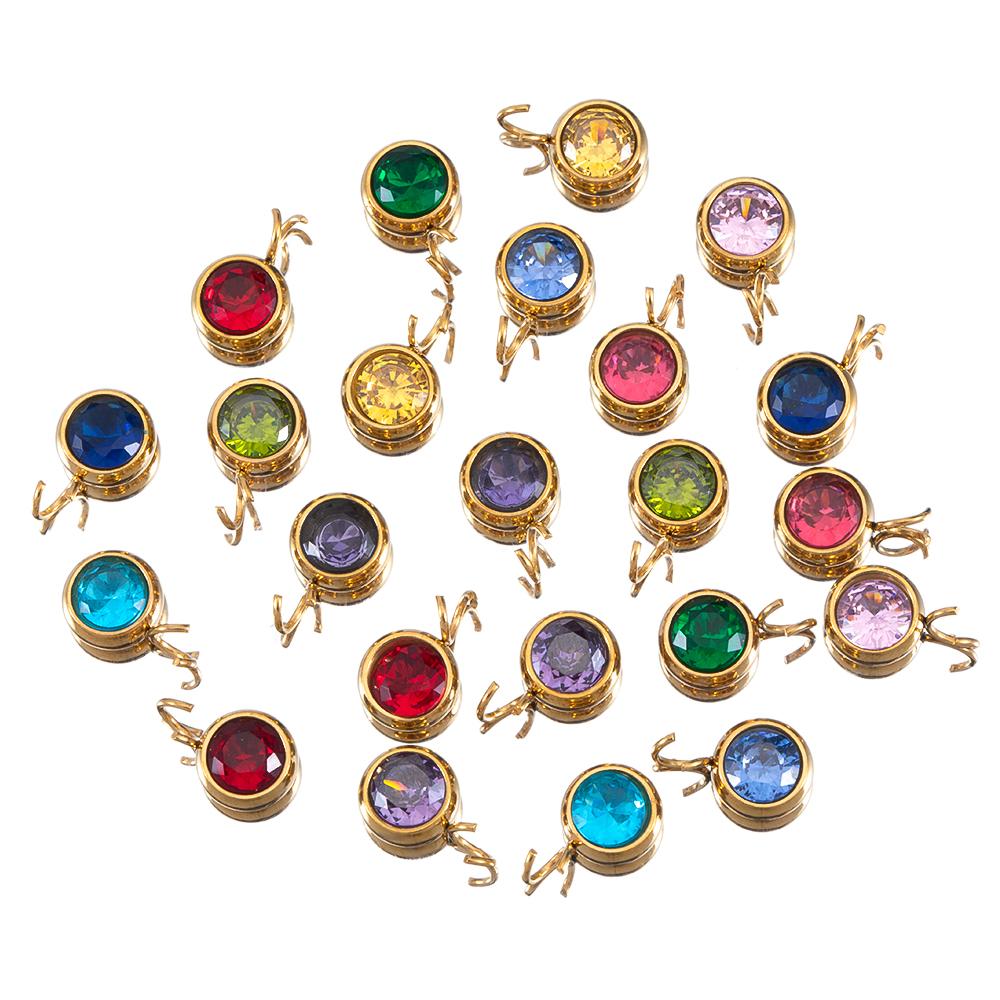 10pcs 7mm 20pcs 6mm Stainless Steel Rhinestone Beads Mixed Crystal Charms Pendant for Necklace Bracelet DIY Jewelry Making Charm