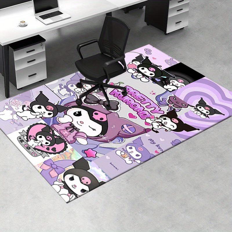 1pc Sanrio Kuromi Mermaid Printed Office Carpet Rectangle Rug Under The Table,Perfect Room Decor for Living Room, Bedroom, Kitchen, Non-slip Floor Mat