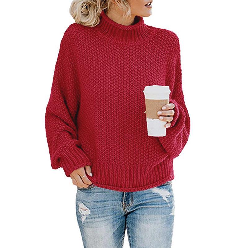 2026 New Autumn Winter Women's Chunky High Neck Knit Sweater