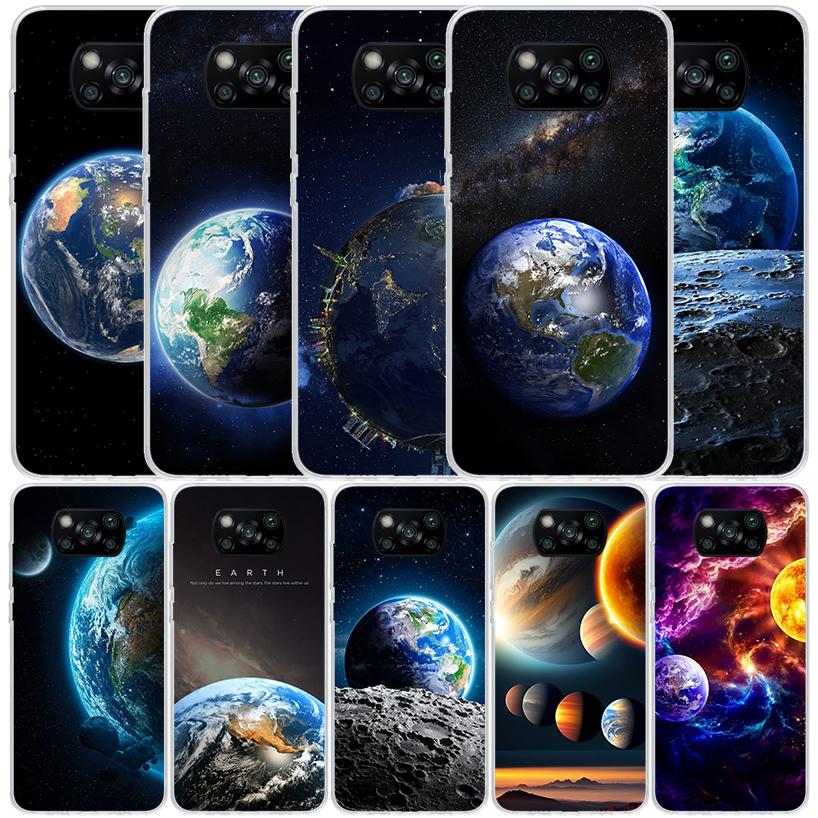 Earth Stars Space Phone Case For Xiaomi Poco F7 Ultra X5 X6 X7 Pro M7 Redmi 15C 15 13C 13 12C 12 10C 10 10A 9 9C 9A 9T Cover Poc