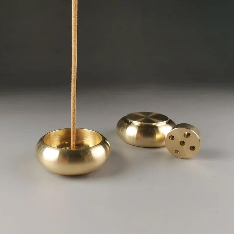 Incense Holder Mini Brass Incense Base for Home Office Teahouse Multi Purpose 5 Holes Shape Creative Sandalwood Incense Burner