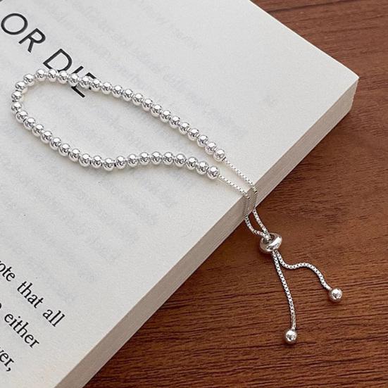 Регулируемый браслет из бусин Bolo, серебряный браслет-слайдер ручной работы для женщин, браслет-цепочка из сплава, подарок на юбилеи, дни рождения, Рождество