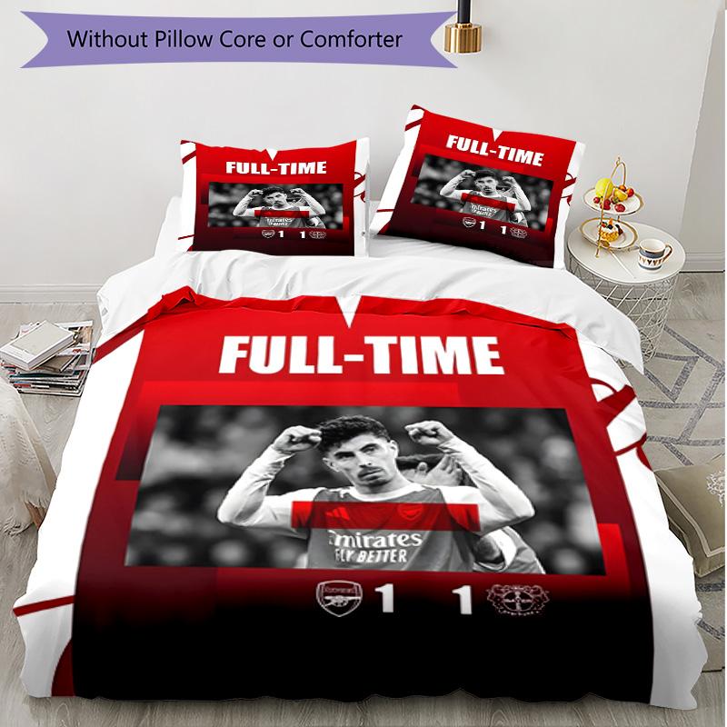 3pcs Duvet Cover Set (1*Duvet Cover + 2*Pillowcase, Without Core), football team.C Print Soft All‑Season Bedding Set, Home Bedroom Decor Gift