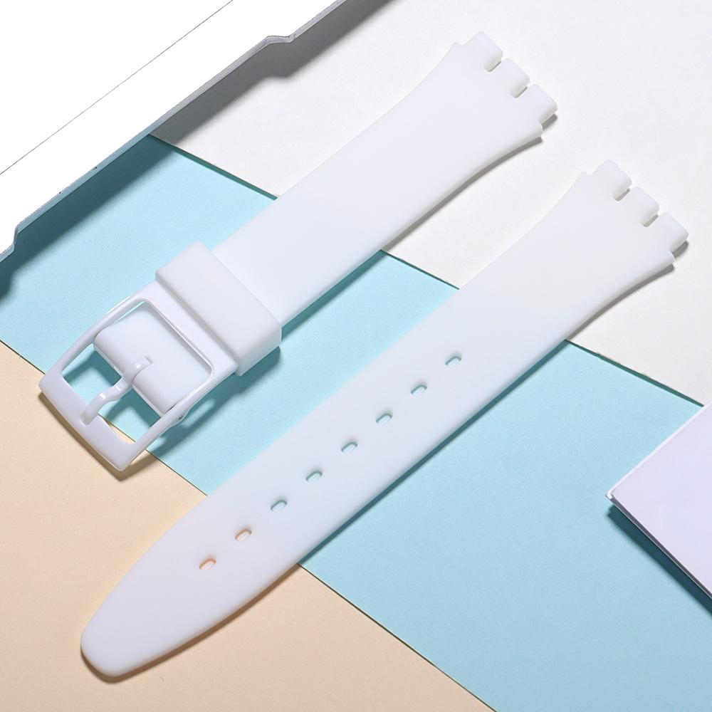 Для Swatch Силиконовый ремешок для часов 16 мм 17 мм 19 мм 20 мм Резиновые ремешки для часов Мужские Женские Спортивный браслет Водонепроницаемые аксессуары для часов 3