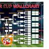 Sports Event Scorekeeper Soccer Wall Chart Poster, Knockout Schedule And Finals Tracking Tournament Tracker Flag, Reusable Waterproof Polyester