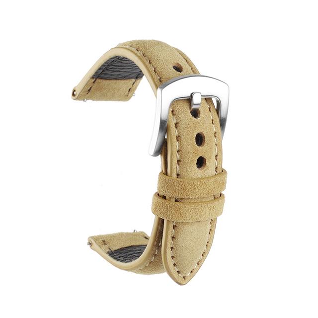 Ремешок для часов Замшевый кожаный ремешок для часов 18 мм 19 мм 20 мм 22 мм Винтажный ремешок для часов ручной работы Серый Коричневый Сменные ремни для аксессуаров для часов
