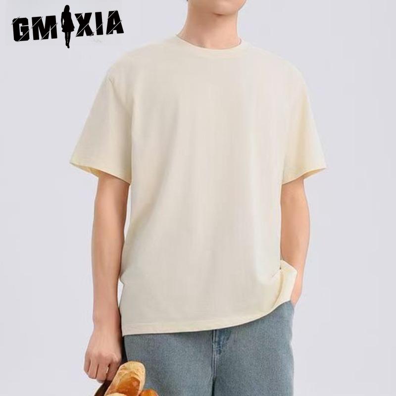 GMXIA Хлопковая футболка с коротким рукавом, мужская модная свободная рубашка с половиной рукава, сострадательная рубашка с принтом