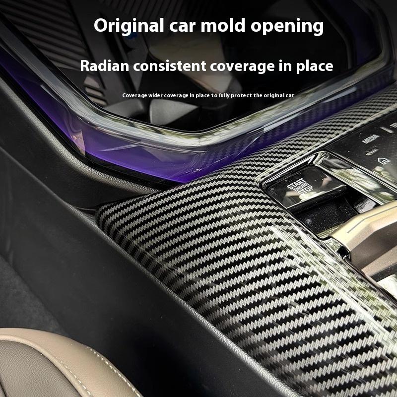ABS Carbon Fiber Center Console Gear Panel Cover Frame Trim Sticker Car Interior Accessories For BMW X3 G45 G48 2025