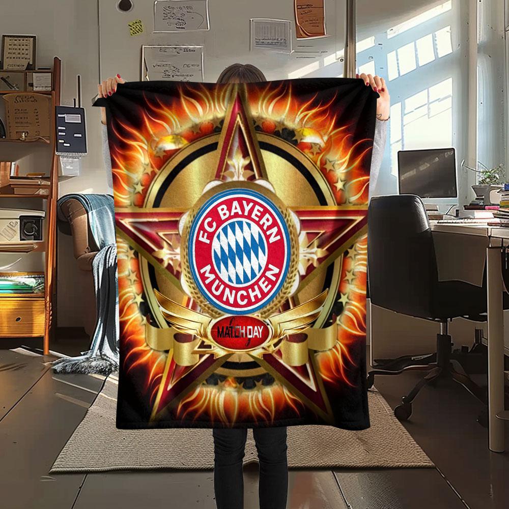 1PC FC Bayern Munchen Patterned Flannel Blanket Suitable For All Seasons for Home Decor Warmth and Comfort Gifts Holiday Present
