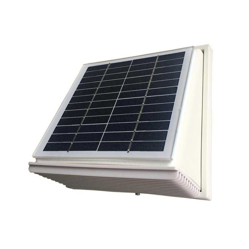 68CFM Plastic Solar Wall Fan 2.5W Ventilator Extractor Airduct Diameter 120mm for Shed Greenhouse