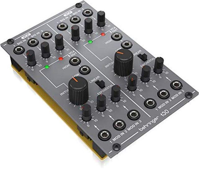 Behringer Analog Synthesizer Modular Eurorack Module Eurorack Compatible Analog Dual VCA Module SYSTEM100 Series 130 DUAL VCA Gray
