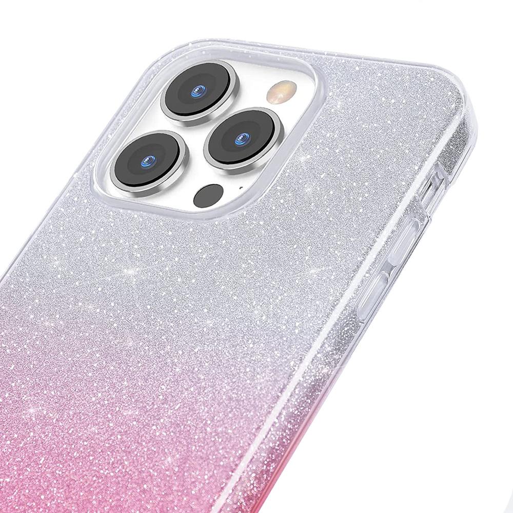 Glitter Case for iPhone 13 Pro Max, Silver/Pink