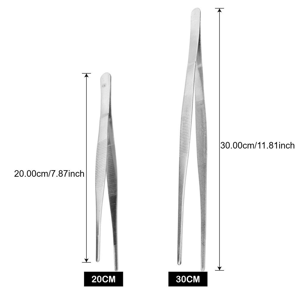 DIYWORK Нержавеющая сталь Дом Медицинский Сад Кухня Инструмент для барбекю Зубчатый пинцет Прямой пинцет Длинные щипцы для барбекю Пищевые щипцы 20 см/30 см