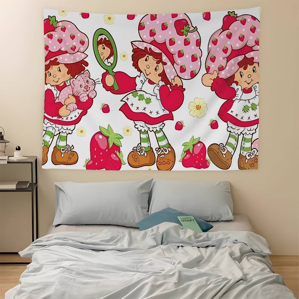 SStrawberryshortcake Girl Tapestry Art Printing Art Science Fiction Room Home Decor Wall Art Decor