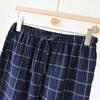 2025 Новые мужские брюки-слипы из 100% хлопкового крепа, свободные тонкие большие домашние повседневные клетчатые домашние брюки