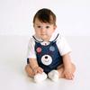 MIKIHOUSE HOT BISCUITS Romper, Boys and Girls, Baby Clothes, Navy Blue, Size M (80-90cm), 70-1527-495