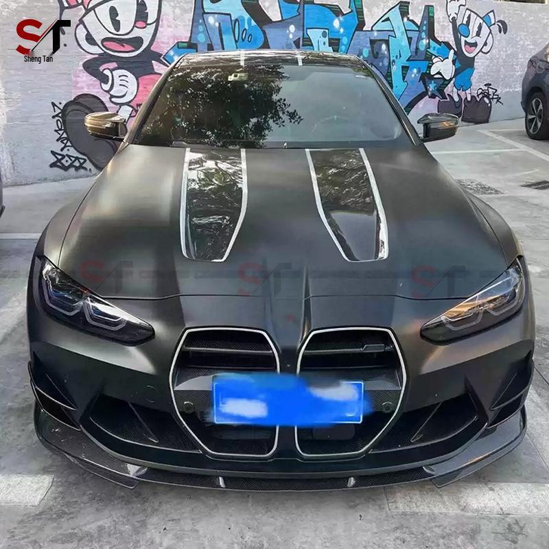 BMW M4 G82 Передний 3D-спойлер-губа из углеродного волокна и комплект обвеса-диффузор под бампер