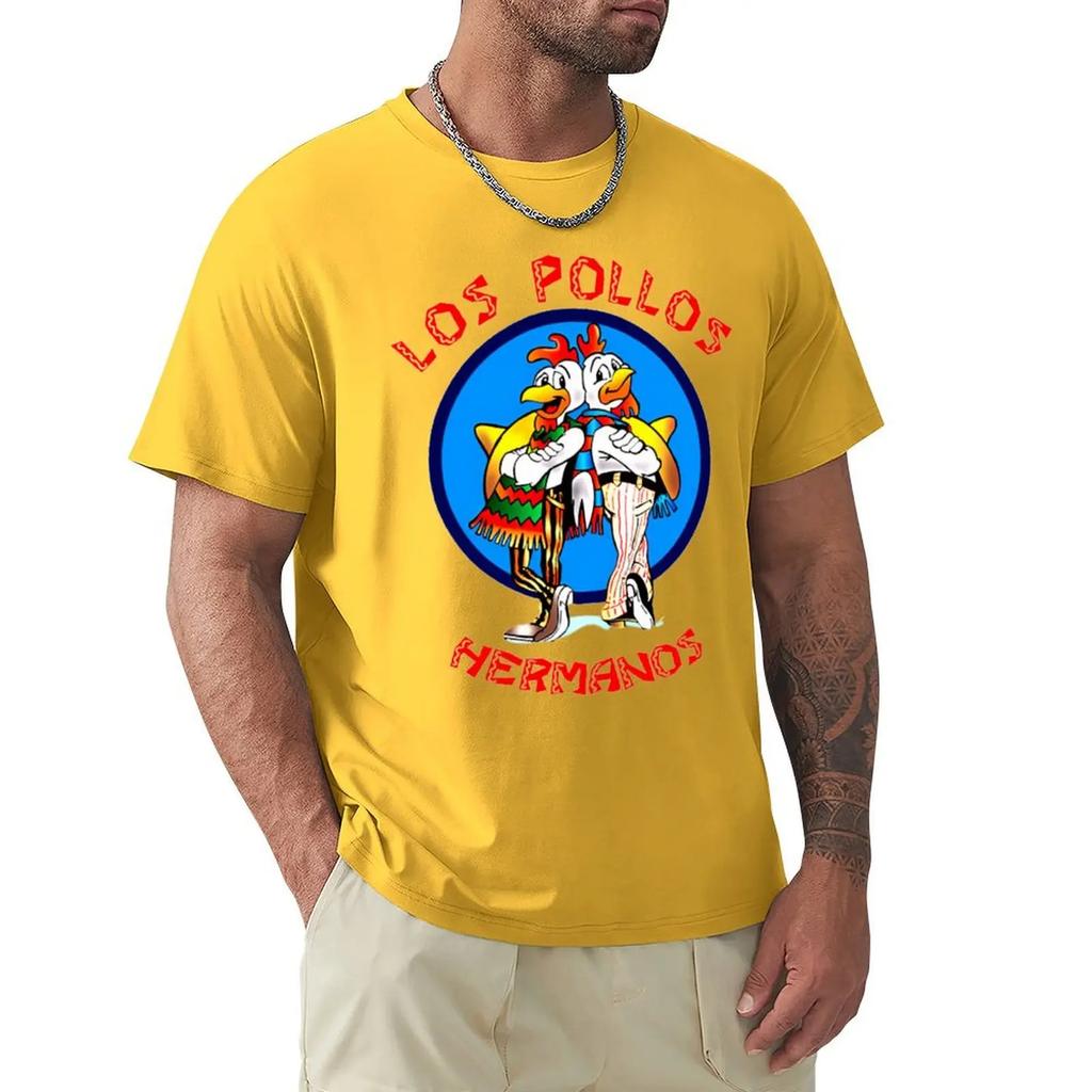 Футболка с надписью «Во все тяжкие» Футболка LOS POLLOS Hermanos Футболка с коротким рукавом Harajuku Футболка с хлопковой графикой Топы