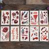 20Pcs Tattoo Stickers Realistic Fake Blood Scars Cuts Injuries Halloween Zombie Makeup Tattoo Sticker Waterproof Temporary Scar Wound Prank Props
