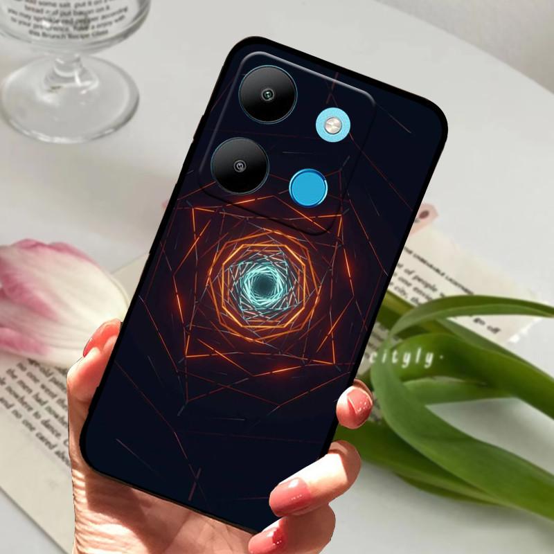 Для Infinix Smart 7 Чехол Роскошный Силиконовый ТПУ Мягкий Телефон Черный Чехол Чехлы Для Infinix Smart7 X6515 Funda Защитный Coque Capa