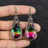 Faceted Multi Tourmaline Earring Copper Wire Wrapped Earring Gemstone Copper Jewelry Handmade Earrings Wire Wrapped Jewelry Gifts For Mother