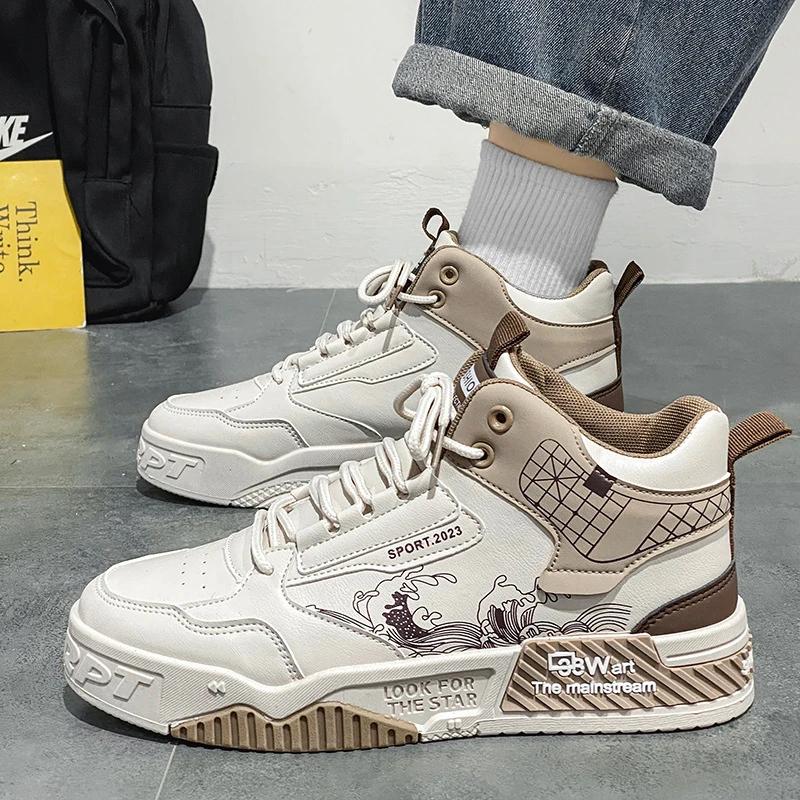 Модная дизайнерская обувь для мужчин. Повседневные кроссовки на платформе. Двухцветные кроссовки на шнуровке. Модные студенческие кроссовки. Мужские вулканизированные кроссовки Tenis Masculino.