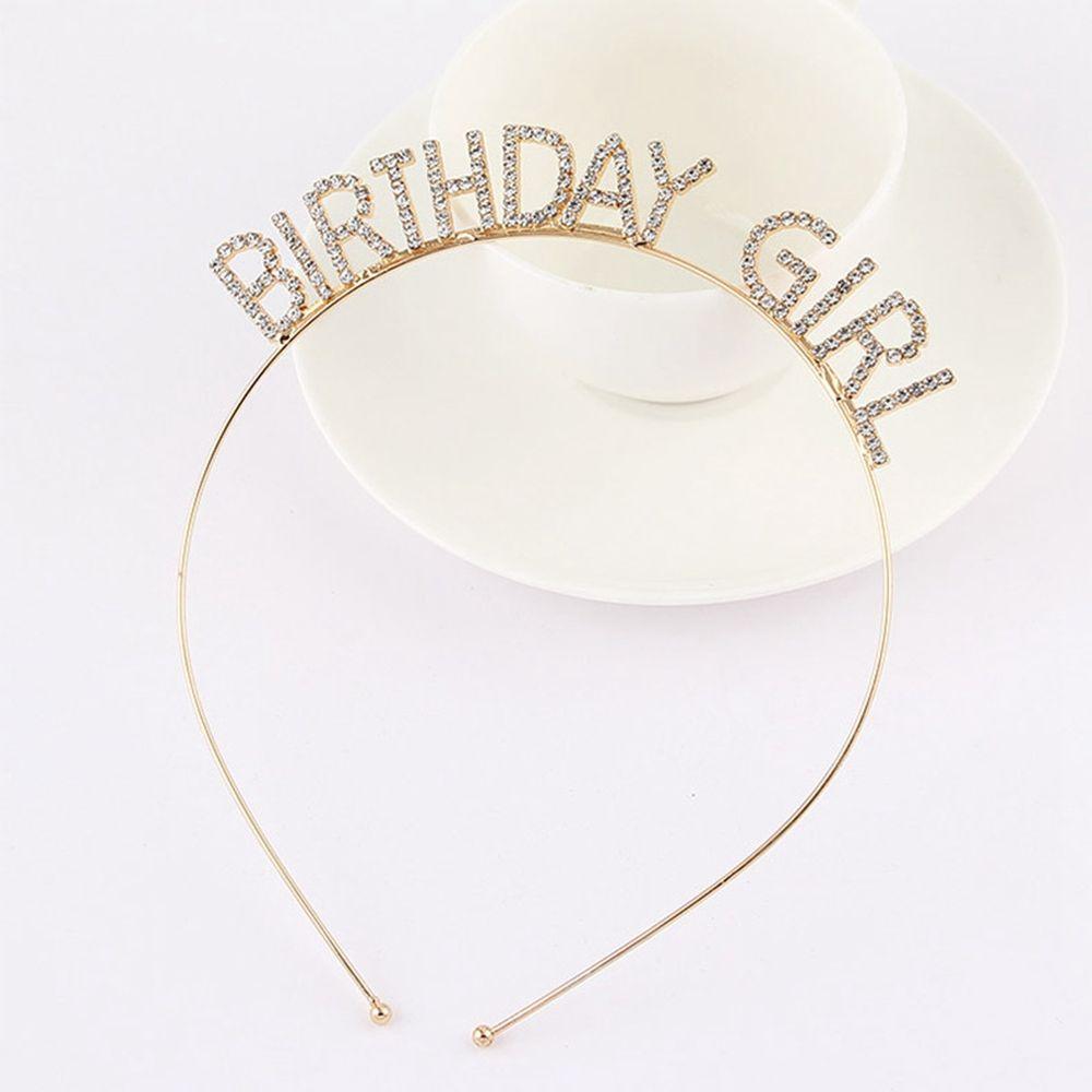Birthday Gift Queen Korean Style Hair Hoop Happy Birthday Headband Female Jewelry Rhinestone Crown
