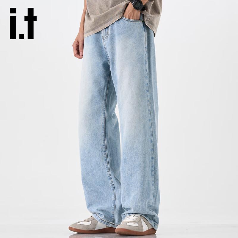 Izzue IT Мужские джинсы прямого кроя, свободные