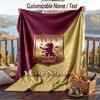 Flannel Blanket Aston Villa Print Custom Name Text Soft Throw for Sofa Bed