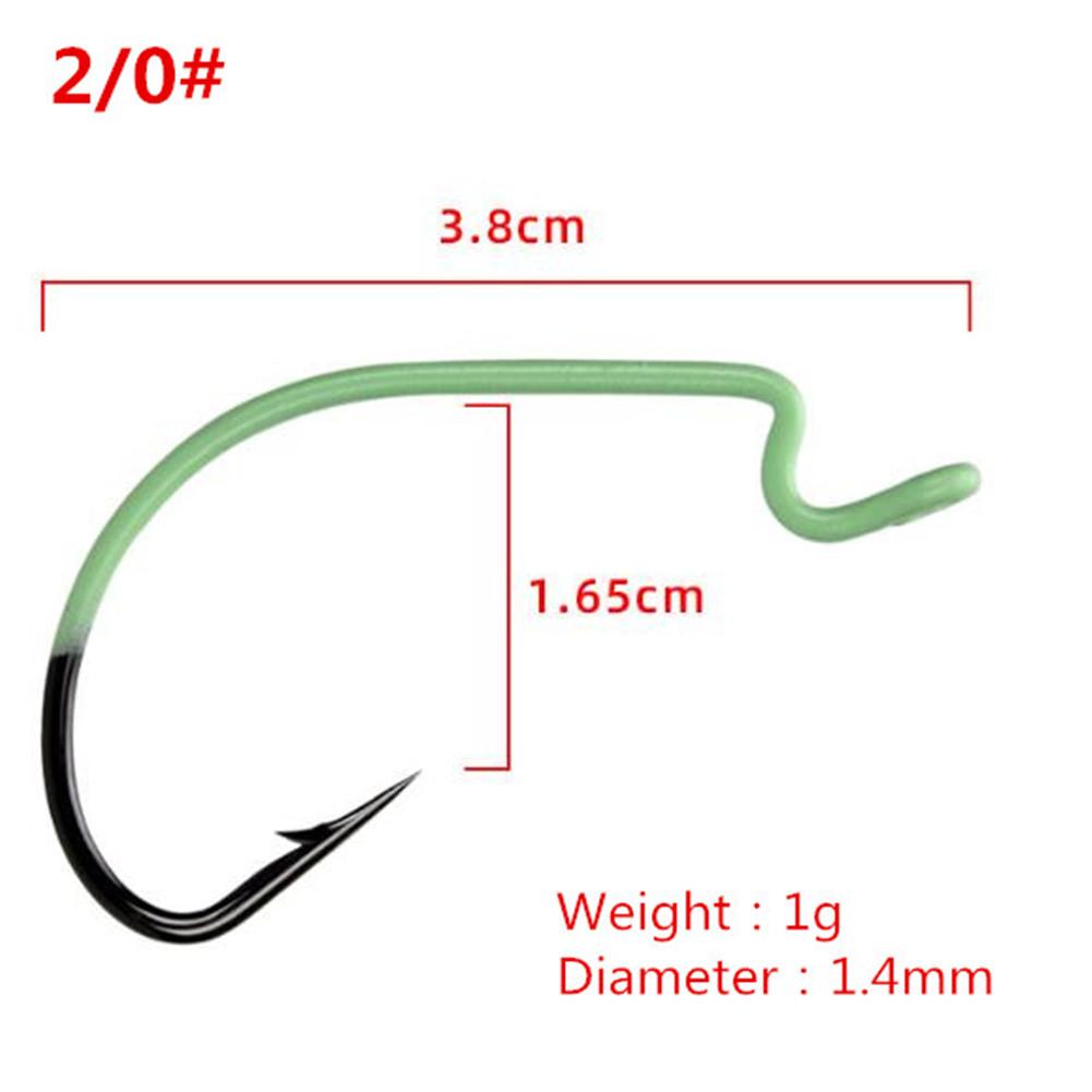 40 шт./компл. рыболовный крючок из высокоуглеродистой стали, светящийся кривошипный крючок, аксессуары для рыбалки