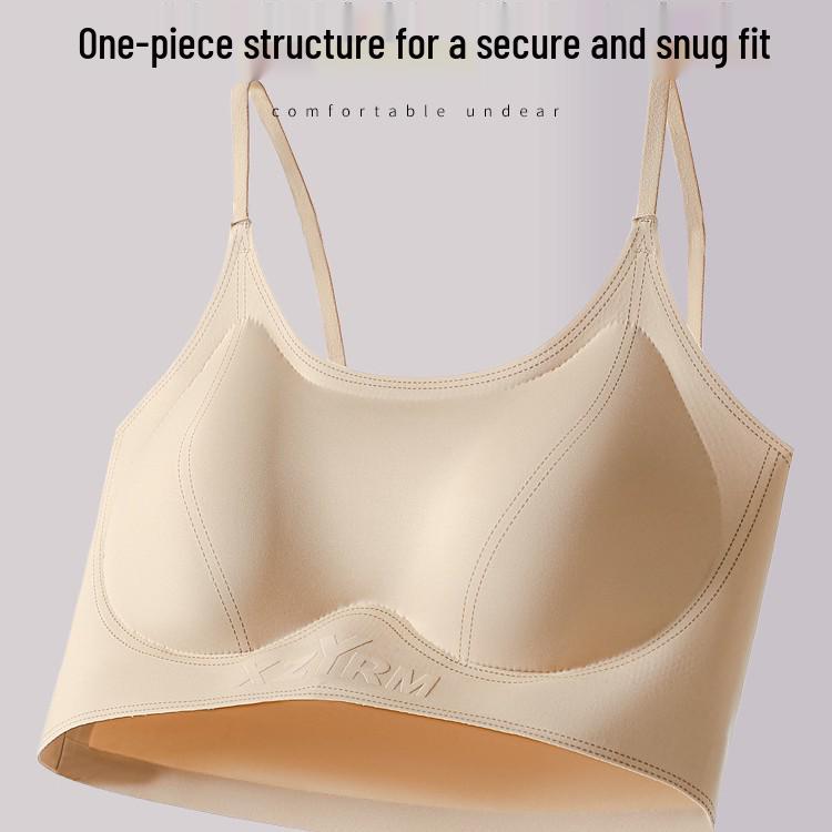 Seamless Push-Up Strapless Camisole Bra with Spaghetti Straps for Small Chests