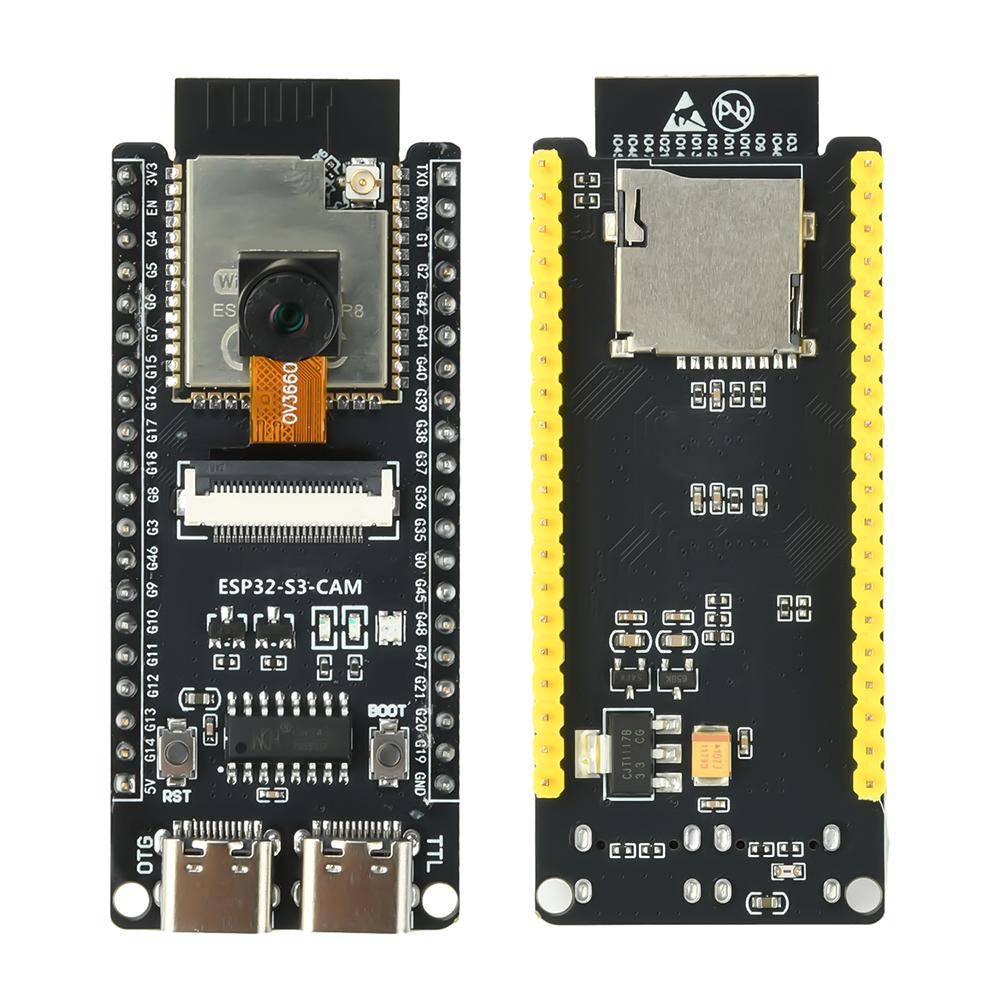 Разработческая плата ESP ESP32-S3 CAM WiFi Bluetooth с бортовым модулем камеры ESP32-S3-N16R8 Dual Type-C OV3660