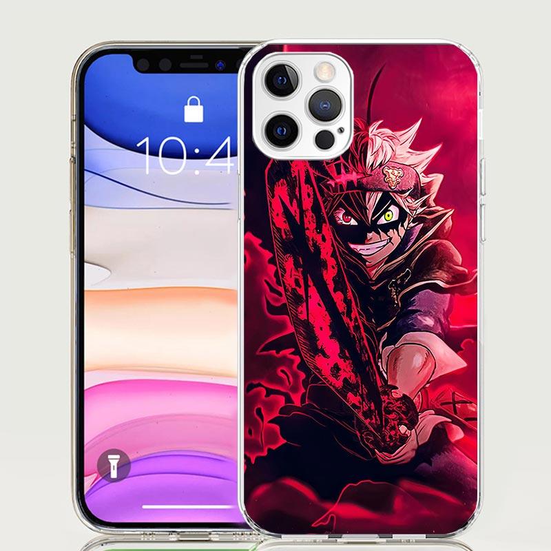 Черный чехол для телефона с аниме-рисунком 'C-Clovers' для iPhone 18 17 Air 16 15 Plus 11 14 Pro Max 13 Mini 12 7 8 + SE Арт-узор Индивидуальная обложка 17