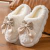 Bow Soft Cotton Slippers Autumn and Winter Thick-soled Indoor Comfortable and Lightweight Plush Warm Wool Shoes