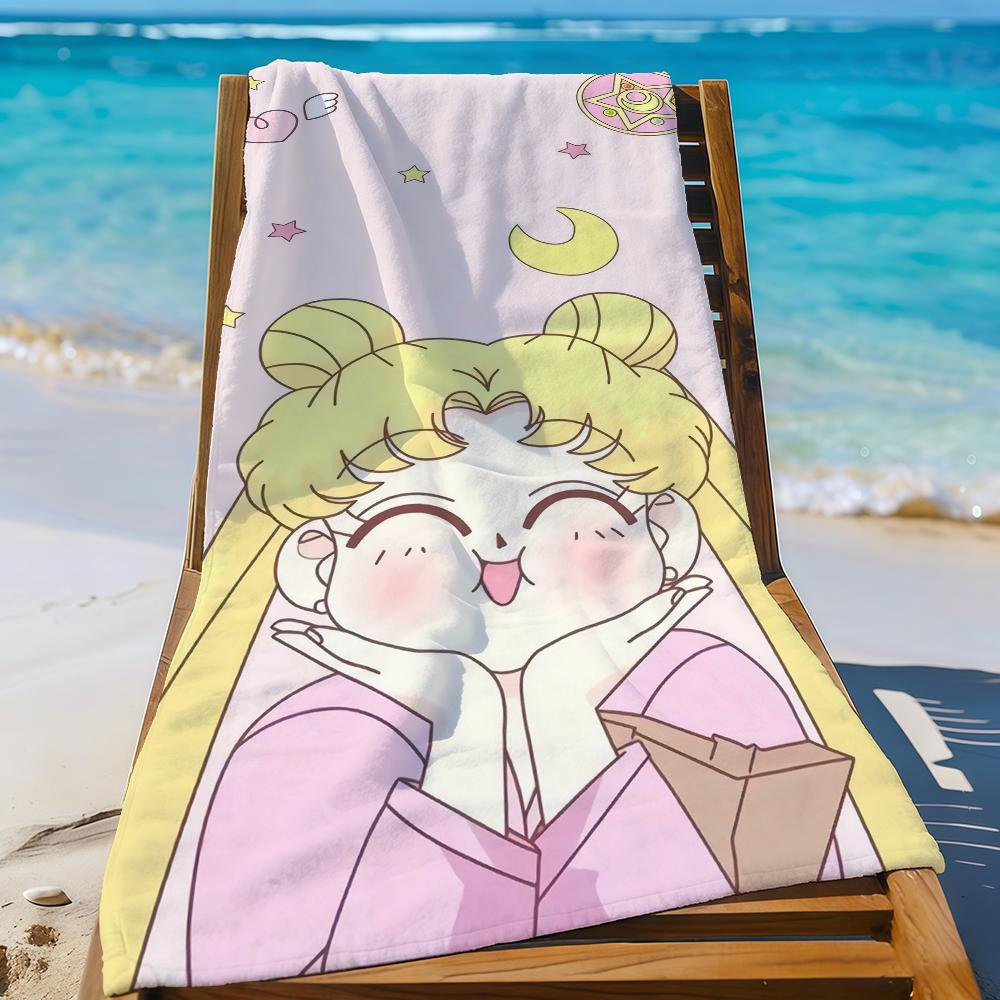 Комикс S-Sailor M-Moon Полотенце для плавания, йоги, спортзала, быстросохнущее, мягкое и приятное для кожи, пляжные полотенца, всесезонное