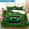 3PCS Mine-craft game Bedding Set,Including 1pc Duvet Cover And 2pcs Pillowcases Perfect for Bedroom, Dormitory, Fan Christmas gift